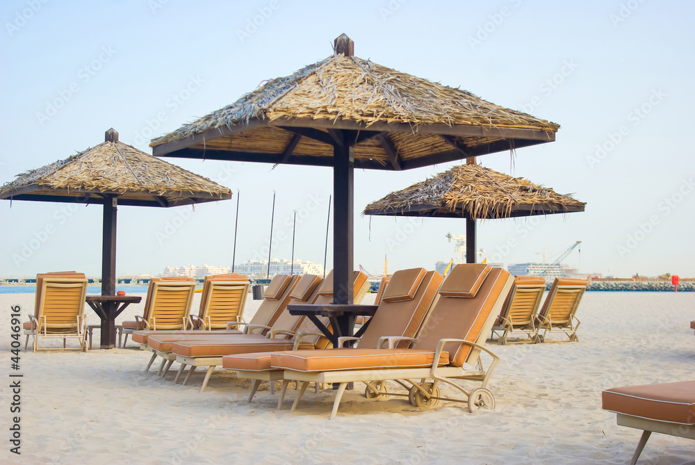 chaise lounge on a beach in Dubai
