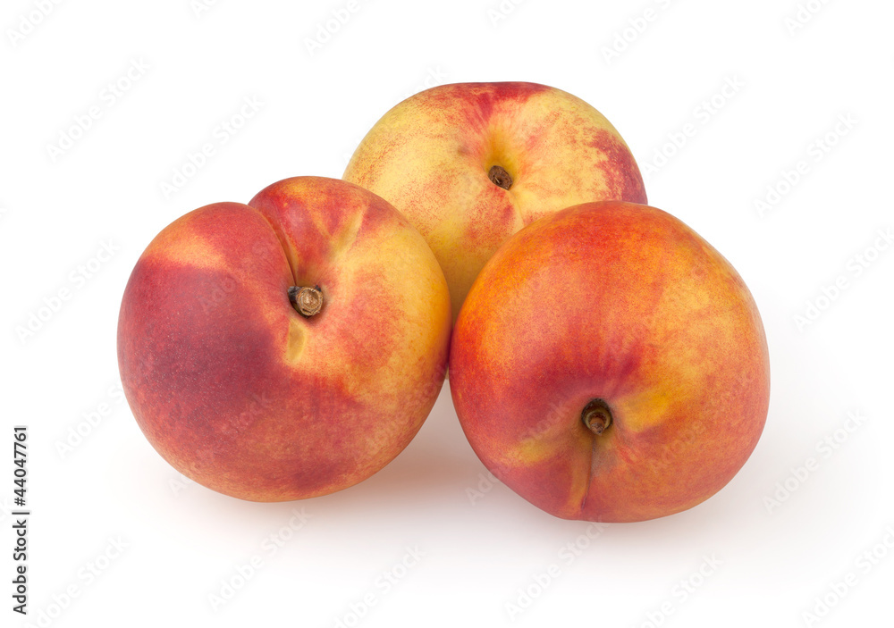 Nectarines isolated on white background with clipping path Nectarines isolated on white background with clipping path