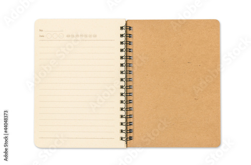 blank open note book