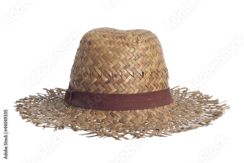 Photography straw hat isolated on a white background