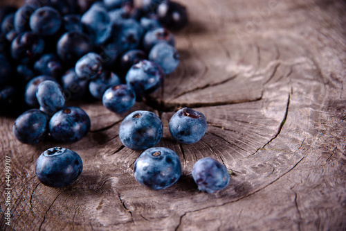 Fresh blueberries on wooden...