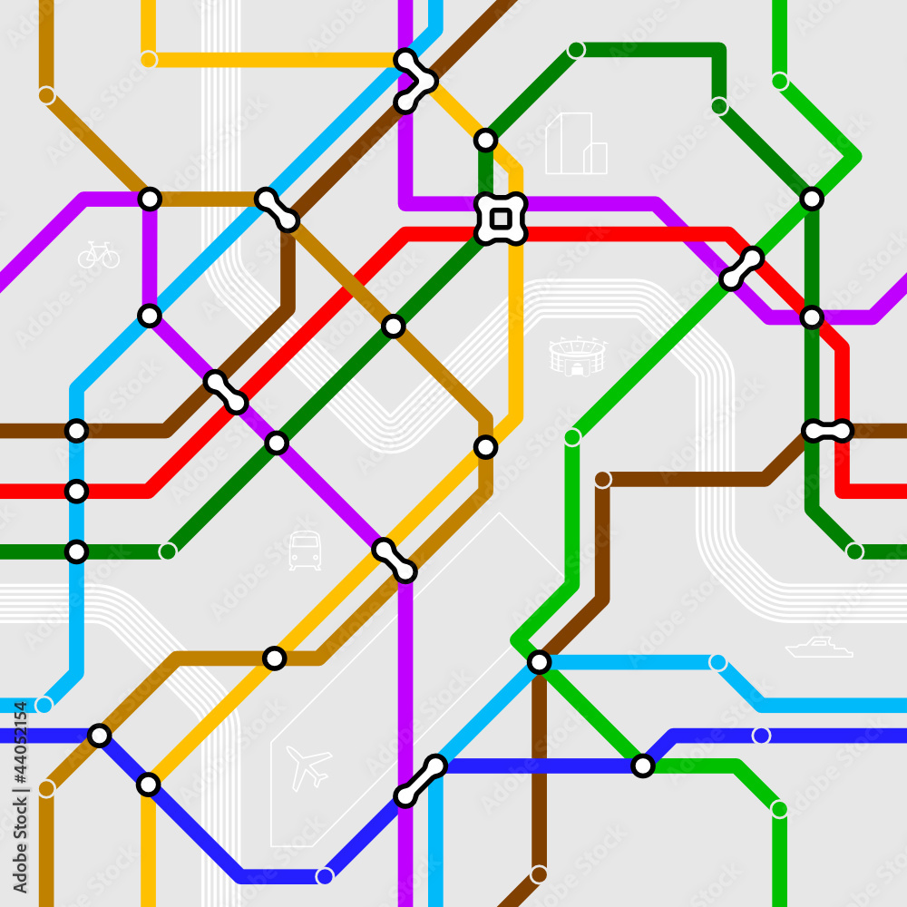 Fototapeta Seamless metro scheme
