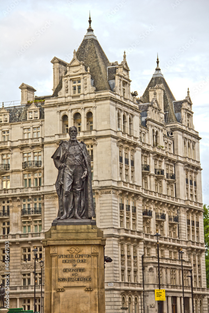 Statue of Duke of Devonshire on the Whitehall, London, UK
