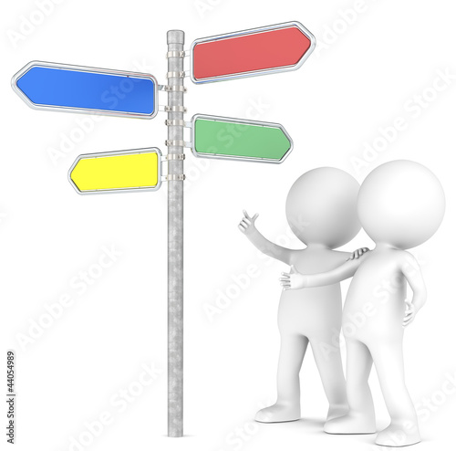 SEO.  Directional Signs in 4 colors.