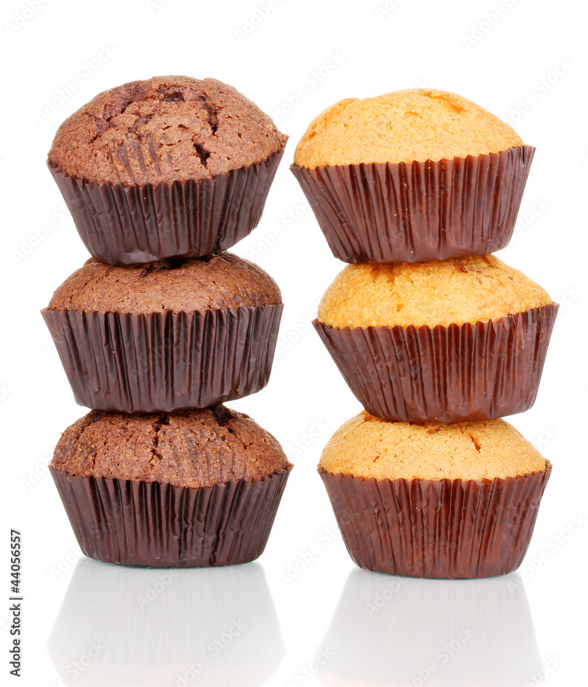 Fresh muffins isolated on white Fresh muffins isolated on white
