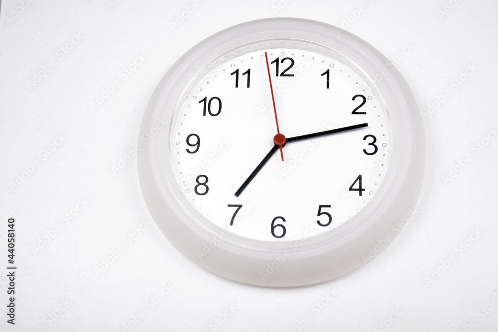 two fouty-five o'clock on the white background two fouty-five o'clock on the white background