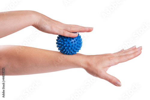 Woman hands with massage ball