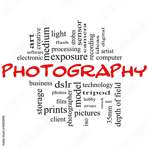 Photography word cloud concept black and red #44058908