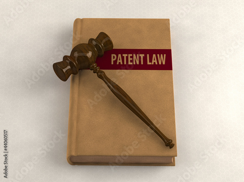 Gavel on a patent law book