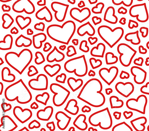 Red Hearts Seamless Pattern