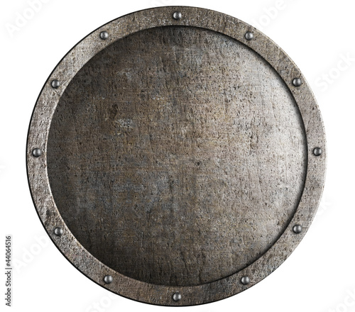 Old round metal medieval shield