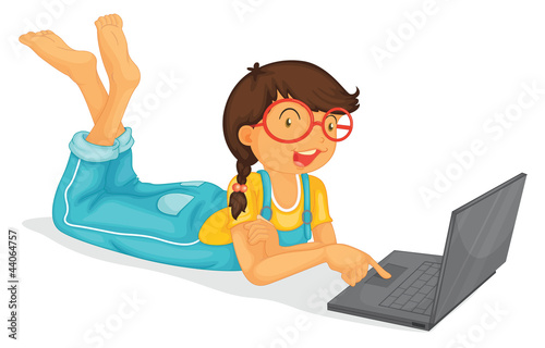 a girl and laptop