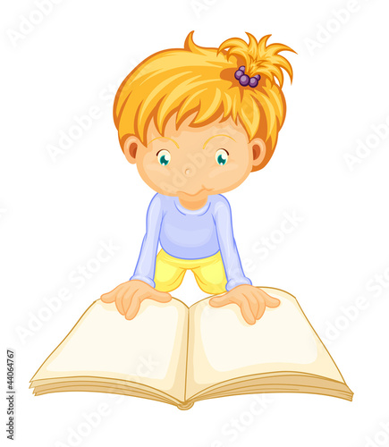 a girl reading book