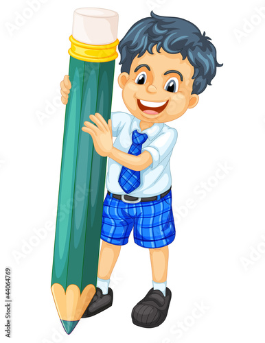 a boy and pencil