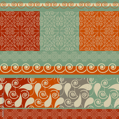 Vector Christmas  Set: Seamless Patterns and Borders