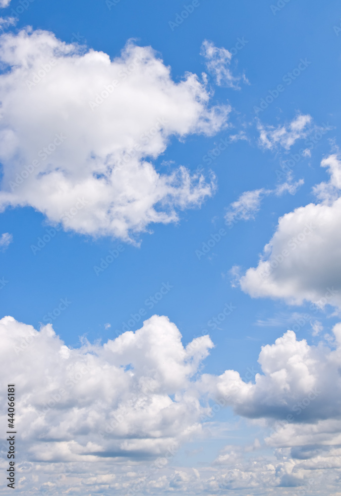 Obraz premium White clouds over blue sky. Nature background.