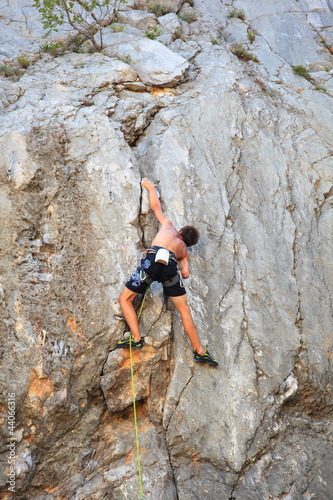 Climber on Sistiana rock  Trieste