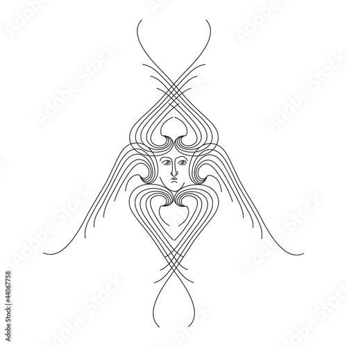 seraphim outline vector illustration photo