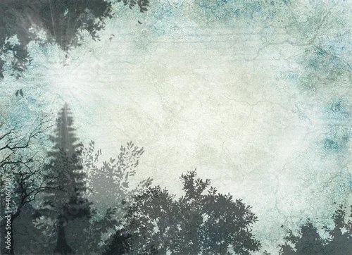 Obraz abstrakcyjne drzewa i popękany beton