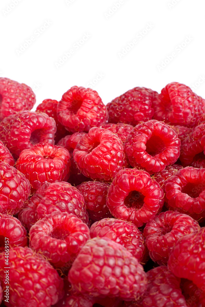 Ripe raspberries fruit background. ²solated on white Ripe raspberries fruit background. ²solated on white