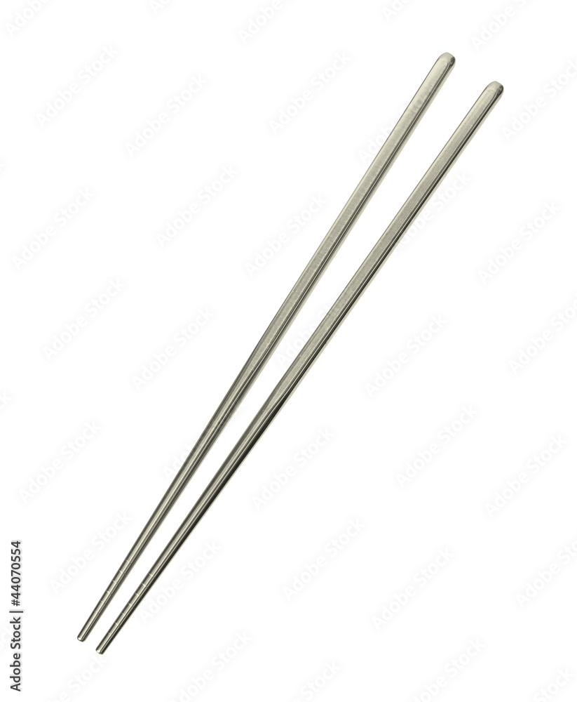 Stainless steel chopsticks isolated on white background Stainless steel chopsticks isolated on white background