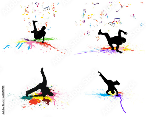 Grunge dance background set
