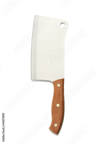 Canvas Print meat cleaver isolated on white background close-up