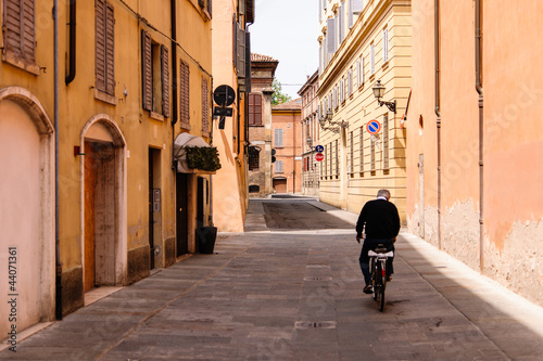 Views of Modena, cyclist alone