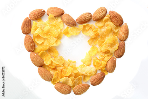 conflakes with almonds for breakfast photo