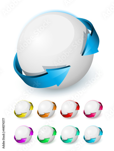 Sphère logo flèches