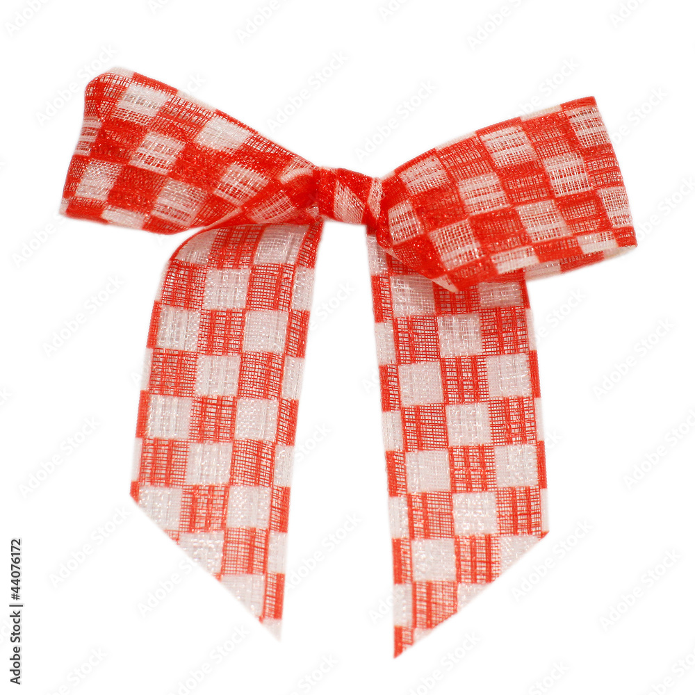 Obraz premium Red ribbon on white background
