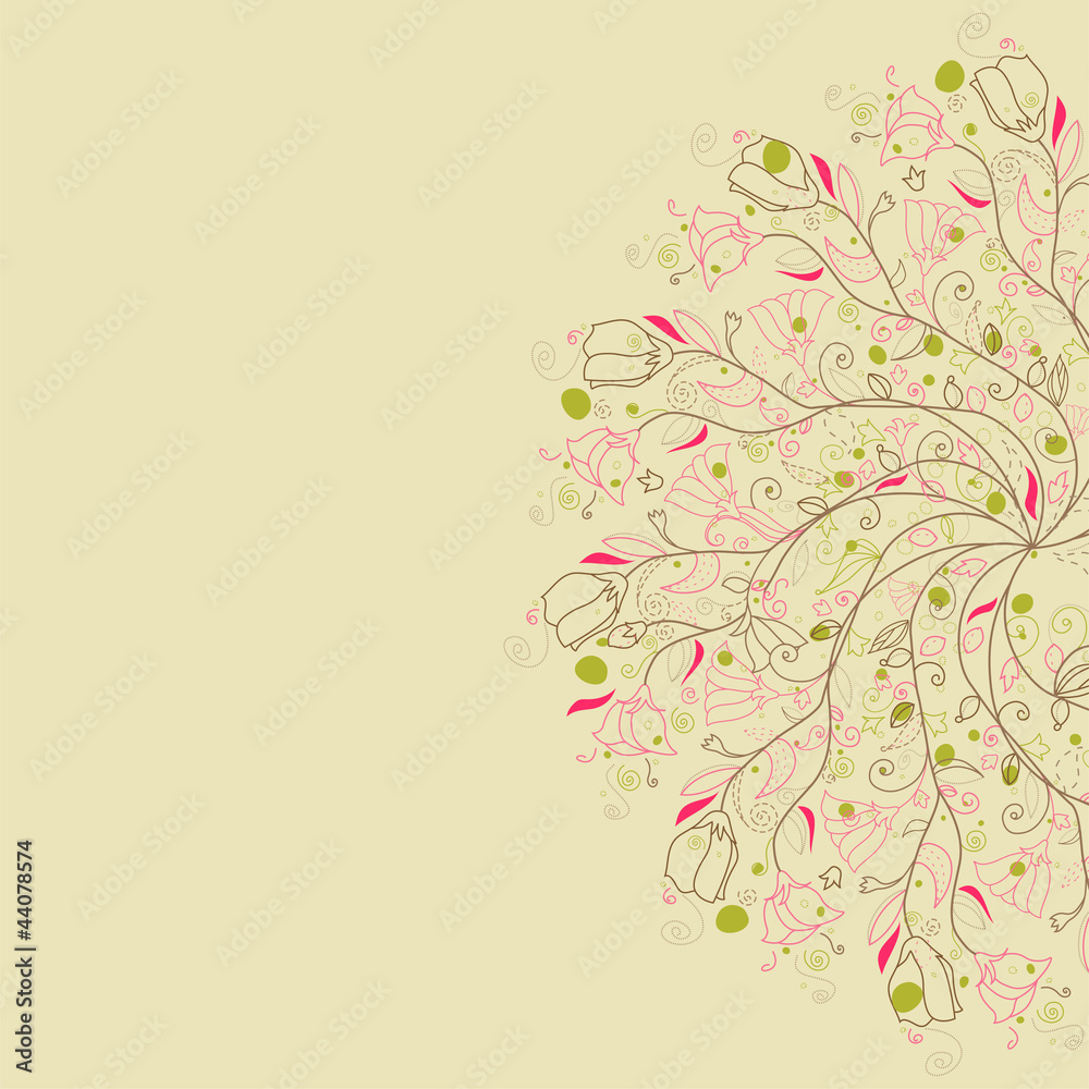 Swirl cute flower ornament vector eps 8