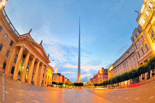 The historic Spire of Dublin in night time photo