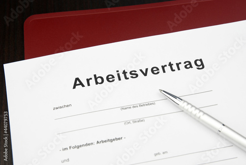Arbeitsvertrag Dokument Vorlage