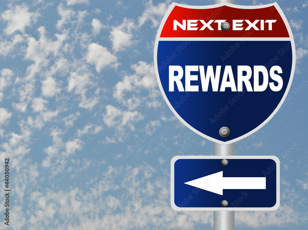 Rewards road sign