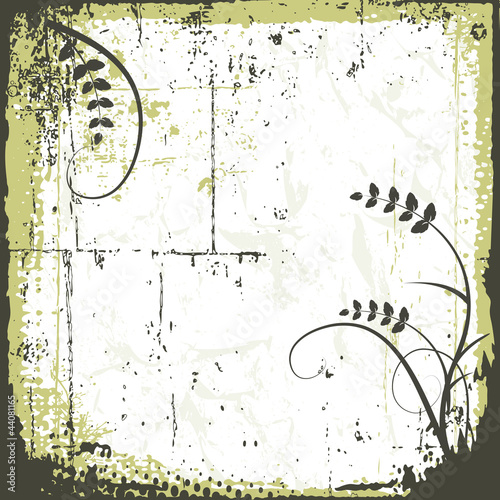 Background with florals, 2d vector illustration