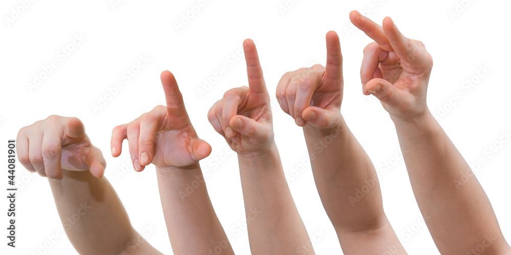 Hands pointing or pressing button or touch screen interface Hands pointing or pressing button or touch screen interface
