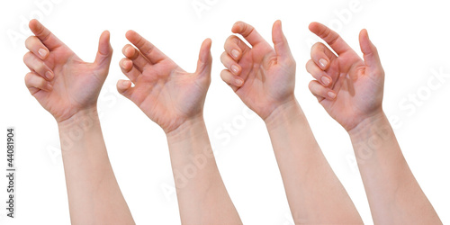 Set of hands to hold card, mobile phone, tablet PC