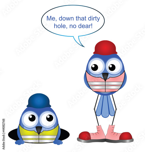 construction worker with the effeminate colleague