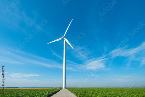 Wind turbine in the countryside in summer