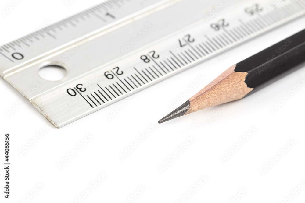 Pencil and ruler. Pencil and ruler.
