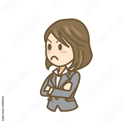 ビジネスウーマン　女性　表情　イラスト　怒る