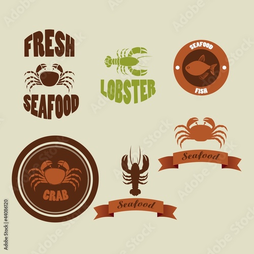 vintage labels seafood