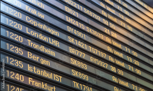 Photography Flight board in Arlanda airport