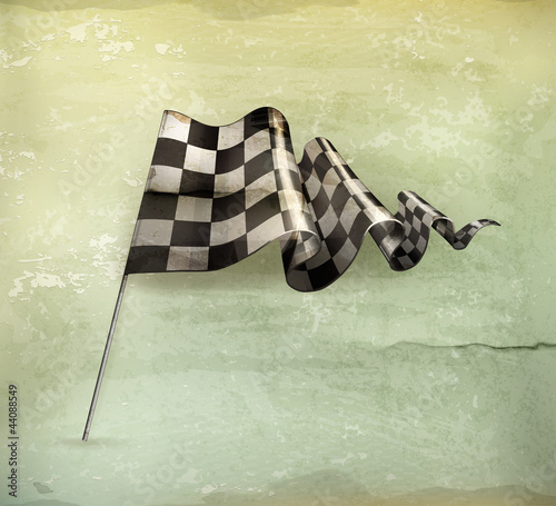 Checkered Flag, old-style vector