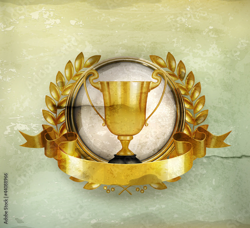 Golden Emblem old-style vector