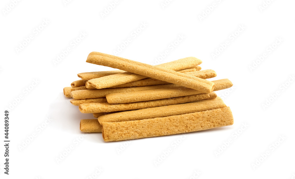 Pile of appetizing cookies isolated on white background