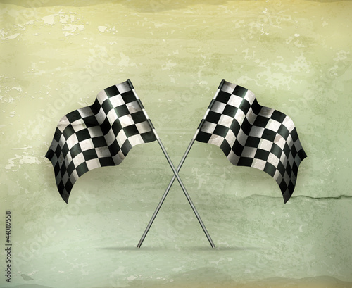 Racing flags, old-style vector