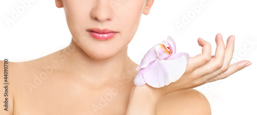 woman with orchid