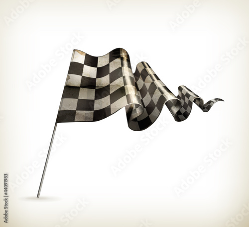 Checkered Flag, old-style vector isolated